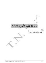 Lí thuyết Vật lí 12 - Trường THPT Tây Tiền Hải